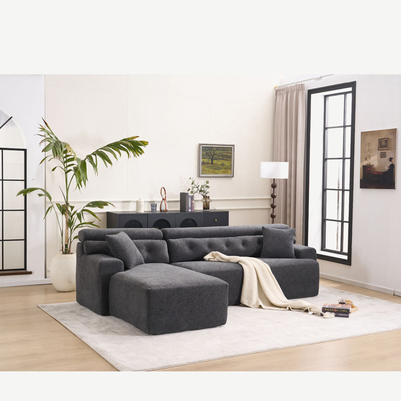 Chenille Fabric Modual combined sofa, Dark Gray