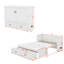 Grand lit escamotable avec ports USB, grands tiroirs et poignées en métal-820308564