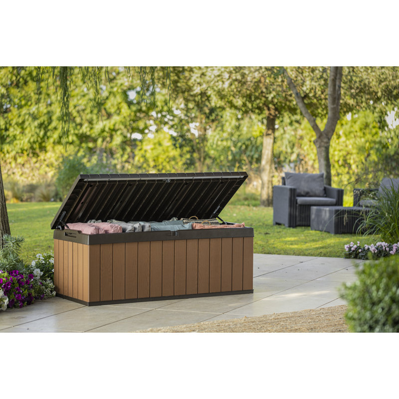 Darwin 100 Gallon Brown and Black Lockable Resin Deck Box