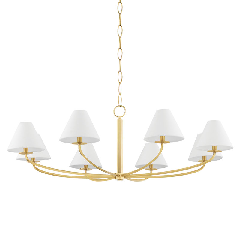 Stacey 8 Light Chandelier by Becki Owens for Hudson Valley Lighting, Aged Brass