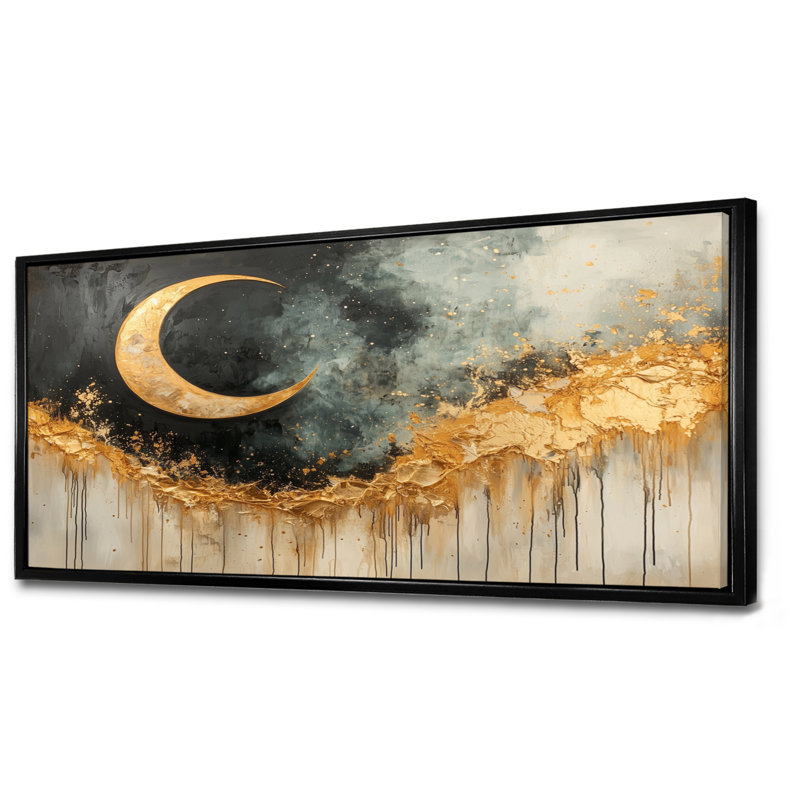 Luken - Fantasy Wall Art, Noir, noir, noir, noir, H 28 po x l 60 po, Cadre flottant