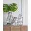 Vase de table en verre transparent / noir 18,1 "
