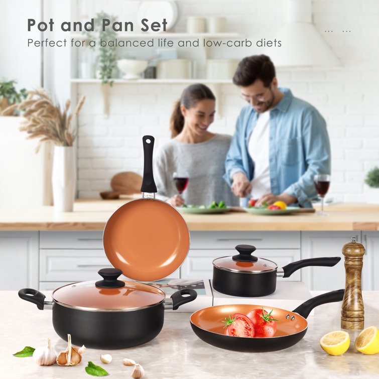 FRUITEAM 6 - Piece Non-Stick Aluminum Cookware Set & Reviews