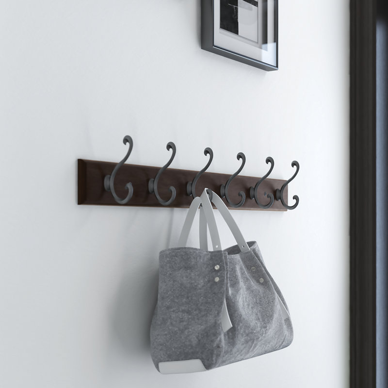 Metal Wall 6 - Hook Wall Mounted Coat Rack