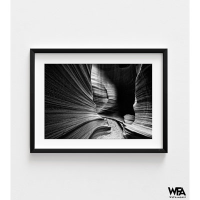 Fente Canyon Wall par Joseph Rowland, États-Unis Canyon, reproduction d'art, American Road Trip, reproduction d'art en noir et blanc