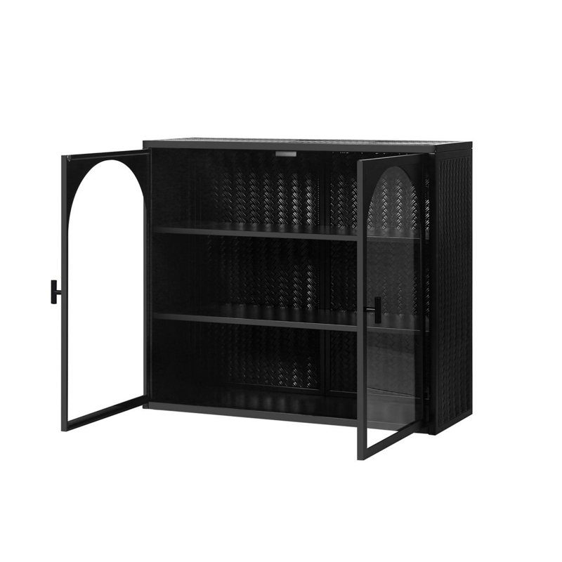 Modern Two-door Wall Cabinet, Black