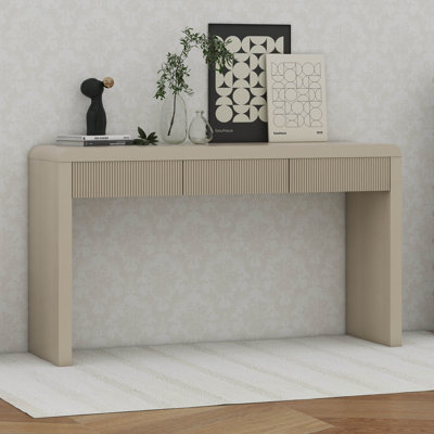 Console rustique avec 3 tiroirs cannelés
