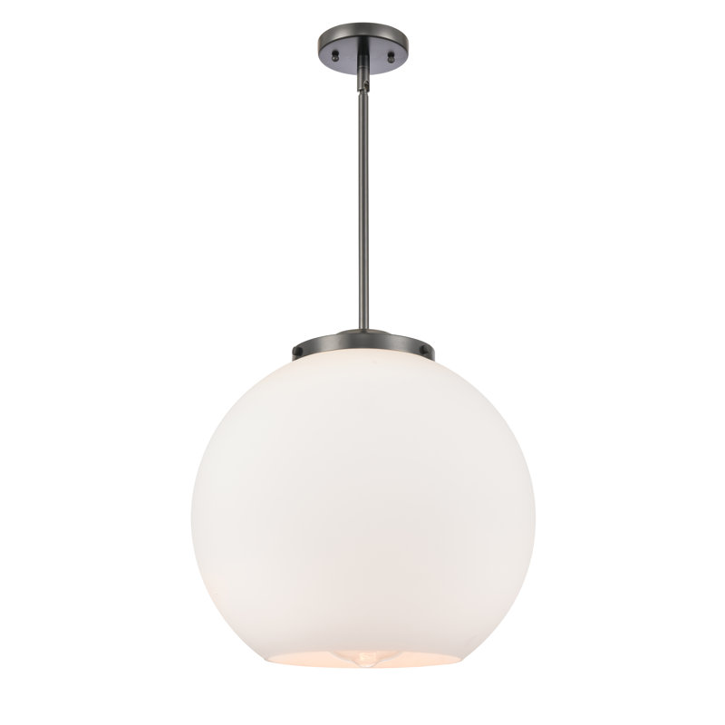 Luminaire suspendu simple à 1 lumière Ralph, Noir mat