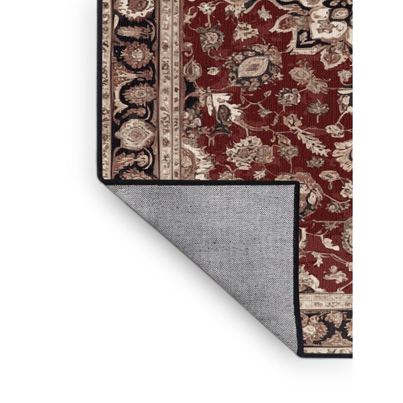 Tapis persan noir lavable à la machine, Rectangulaire 2 pi x 3 pi
