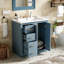 Ensemble de meuble-lavabo 30 po avec lavabo en céramique, armoire de rangement autoportante à cadre en bois massif avec 3 tiroirs et portes à fermeture douce-699199952