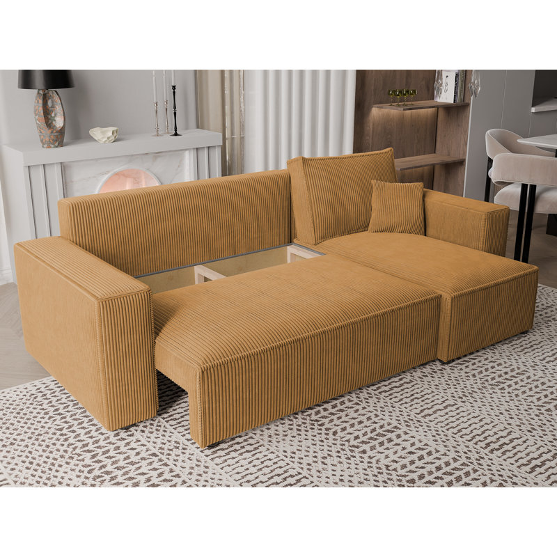 Sahur 4 Seater Sofa Bed, Yellow