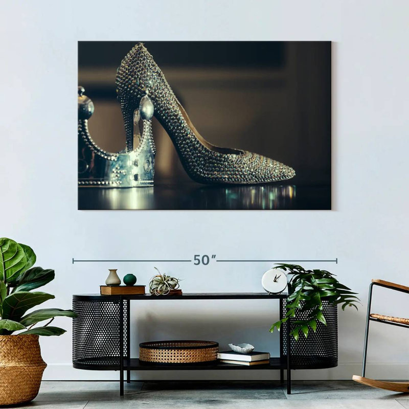 Shuttleworth Silver High Heels, 32" H x 48" W