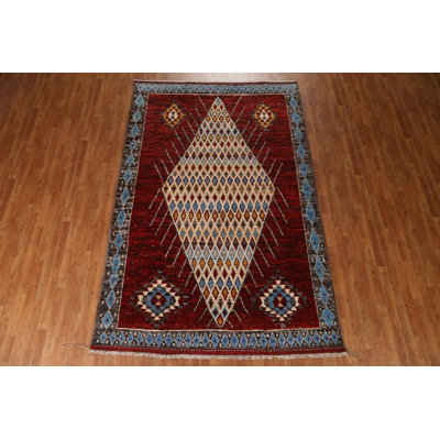 Moroccan Geometric Hand-Knotted Area Rug 7X10 -  Rug Source Outlet, KLMS-15569