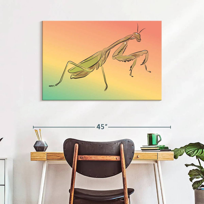 Crowle Outline Of Praying Mantis, 26" H x 39" W