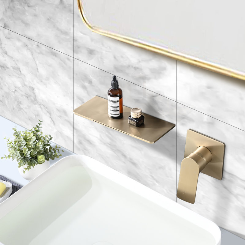 Bathroom Waterfall Single Handle Sink Faucet., Brushed Gold