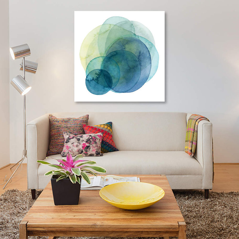 «Evolving Planets IV», impression, H 48 po x l 48 po x P 1,5 po, Toile tendue, Pas de tapis
