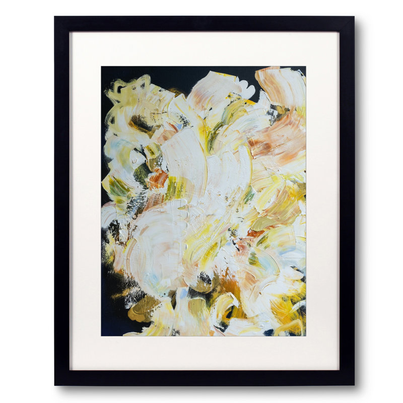 L'été en Toscane par Anne B. Schwartz - Peinture, H 21,25 po x l 17,25 po, Papier avec cadre noir