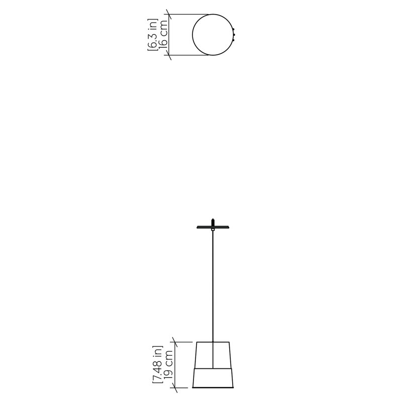 Cônico 1 - Light Pendant, Maple, Maple, 7.48" H x 6.3" W x 6.3" D