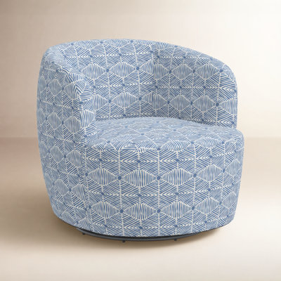 Mina Cotton Swivel Barrel Chair