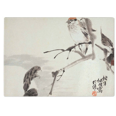 Tempered Glass Birds Chopping Board