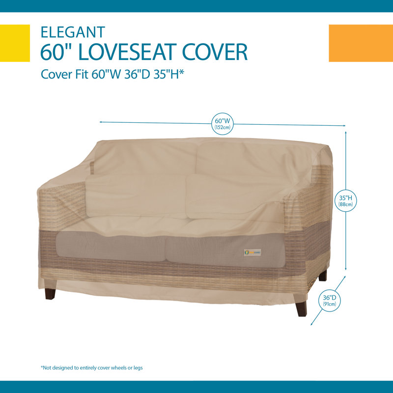 Housse pour causeuse d'extérieur imperméable Steve, H 35 po x l 60 po x P 36 po