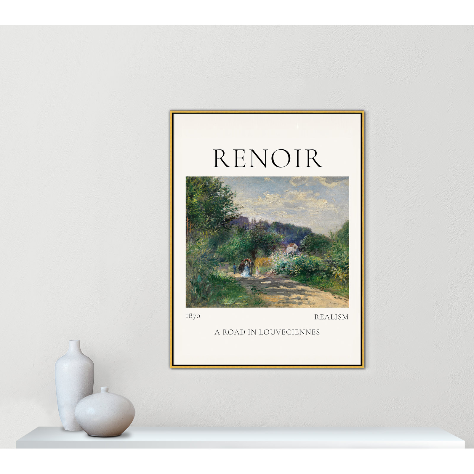 Rocchetto "A Road in Louveciennes" Print, Gold Floater Frame, No, 49.5" H x 37.5" W x 2" D