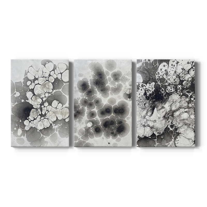 Marble VII - Toile tendue avec châssis sur mesure - 3 pièces, H 27 po x l 54 po