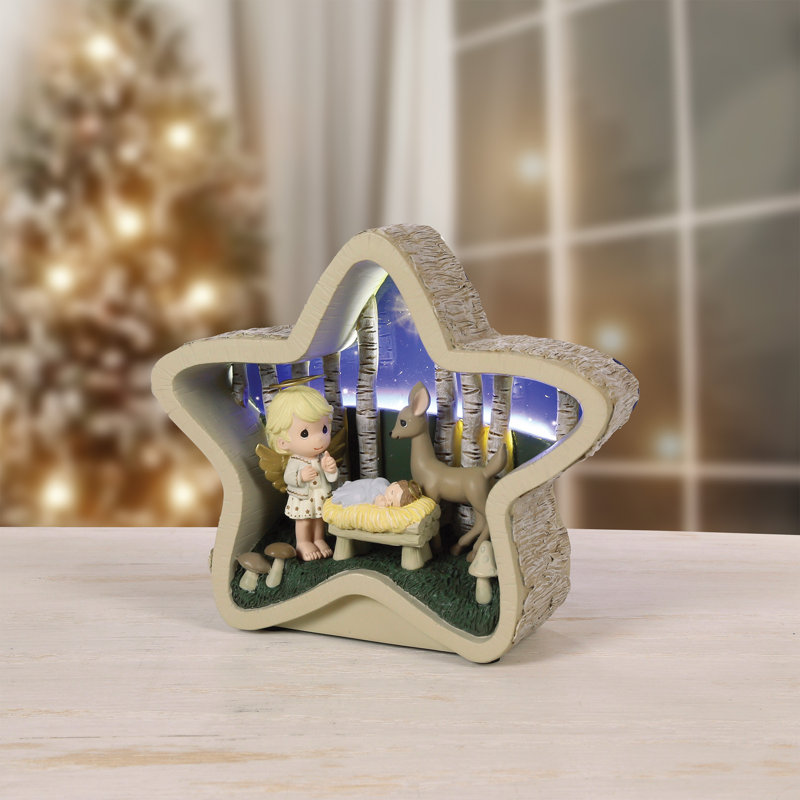 Figurine Precious Moments ange priant avec l'enfant Jésus illuminant 5,3 pouces