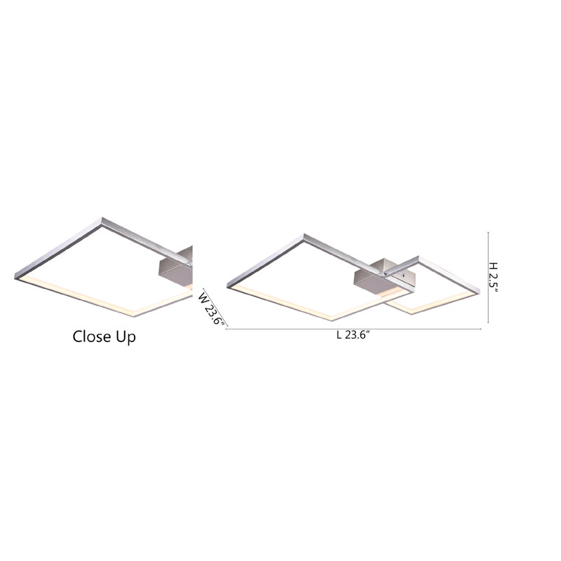 Demers 23.6" Cluster Square LED Flush Mount