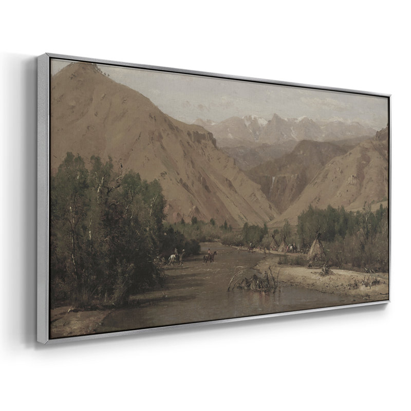 «Landscape Series» -CCCCVLV- Toile tendue avec châssis tendue, prête à être accrochée, H 21 po x l 41 po, Argent argent