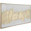 Gold Canvas Abstract Long Horizontal Living Room Framed Wall Art with Glitter Flakes, 65" x 2" x 36"