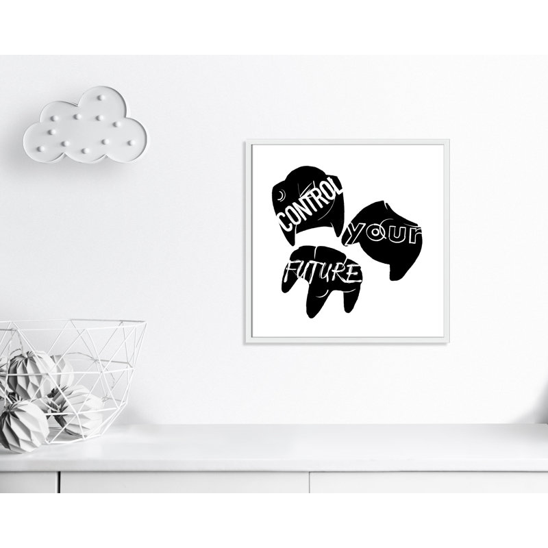 «Control your future», art encadré, H 27,5 po x l 27,5 po x P 1,19 po, Encadré de boîte blanc