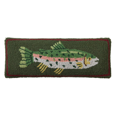Camp Wandawega Trout Wool Hook Throw Pillow