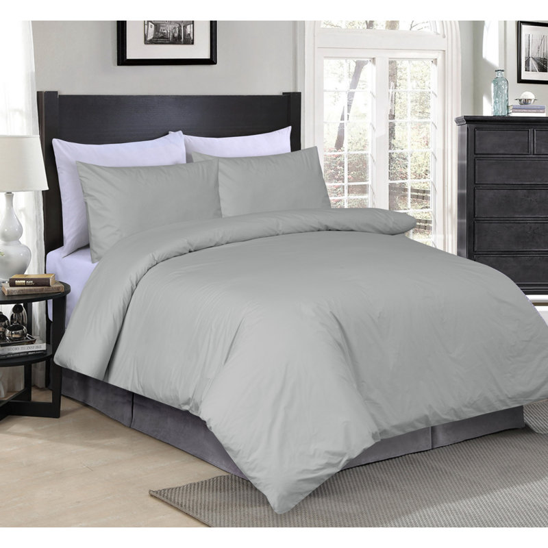 Ensemble de housse de couette réversible 3 pièces t300, Housse de couette double / grande et 2 taies déco, Ivoire