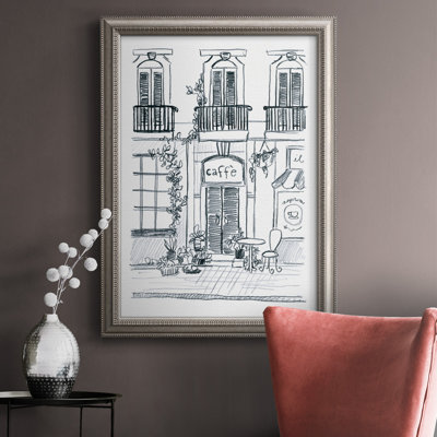 «Italian Street S Croquis III», toile encadrée de qualité supérieure - prête à être accrochée