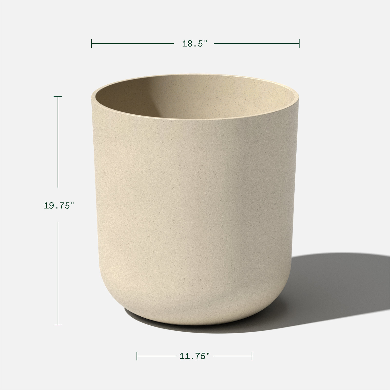 Pure Series Planter, 1, 19.75" H x 18.5" W x 18.5" D, Sand