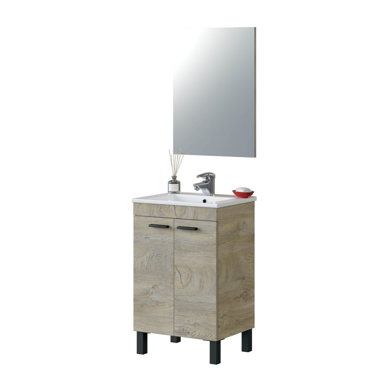 Diptarka 50cm Single Bathroom Vanity Base Only in Oak