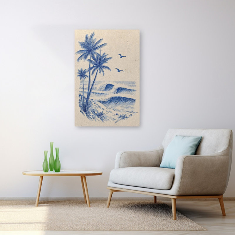 Reproduction d'art plage contemporaine, 48" H x 32" W