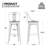 Johntell Metal Dining Chair Counter Height Chairs Stackable Barstools Wood with Removable Backrest-683726928-683726929