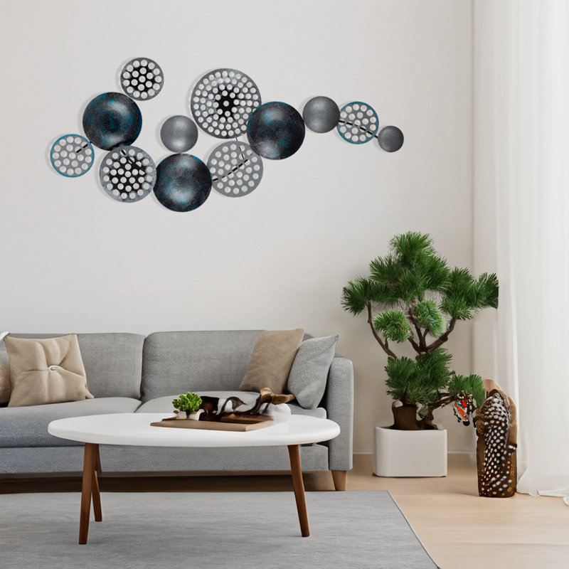 Hand-Painted Decorative Metal Wall Accessory, 35.4 x 3.1 x 16.5 inches | 100% Metal Construction (Thickness: 0.03 inches) | Unique Color Variations, Perfect for Home Decor, Stylish and Durable Design