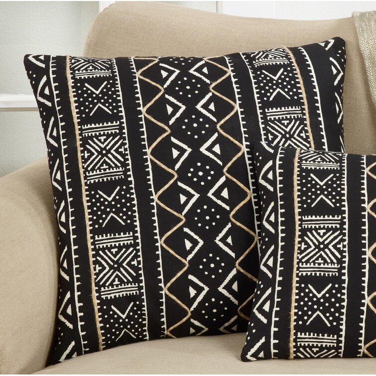 Neutral Boho Pillow Set Sofa Pillow Set White Mud Cloth Decor