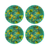 Fallen Leaves Vegan Leather Round Pebble Placemat