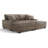 4 - Piece Upholstered Light Brown Faux Rabbit Fur Flannel Modular Sectional Sofa with Throw Pillows & Removable Ottomans-1416502092