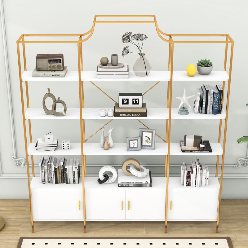 Tailon 4-Tiers Home Office Bookcase Bookshelf, Storage Cabinet and Display Shelf