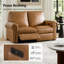 Canapé inclinable électrique en cuir véritable rembourré de duvet véritable 62,8 po-1051921954