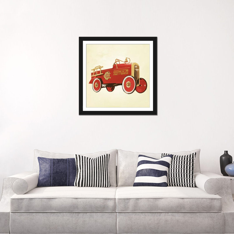 Art sur toile Albree Modern Fire 36, Papier d'art encadré noir, Blanc, H 24 po x l 24 po x P 1 po
