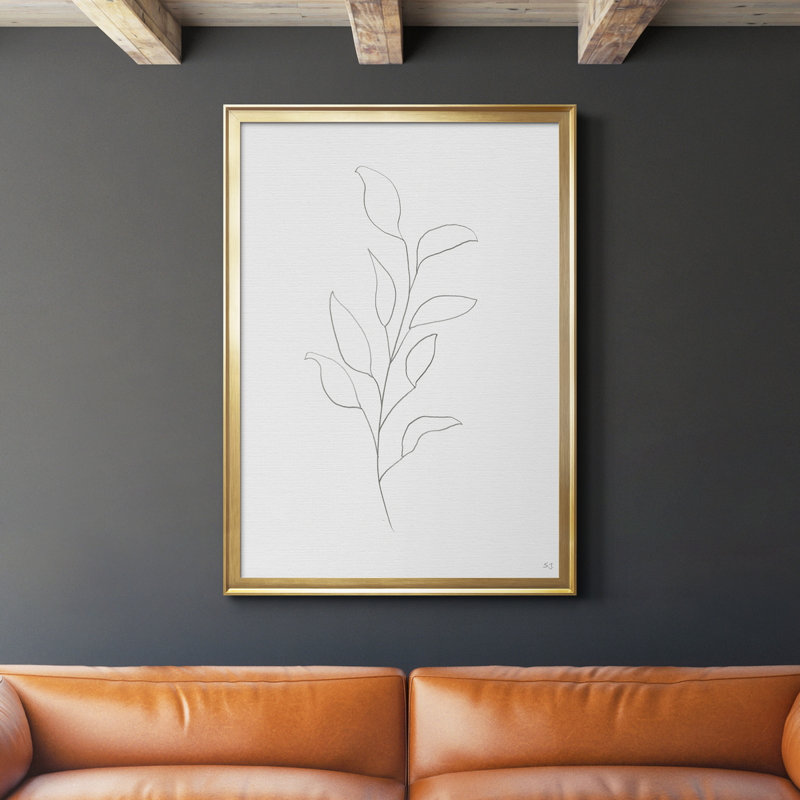 «Botanical Gesture VI», reproduction de cadre photo sur toile, Or, H 30,5 po x l 42,5 po x P 1,5 po