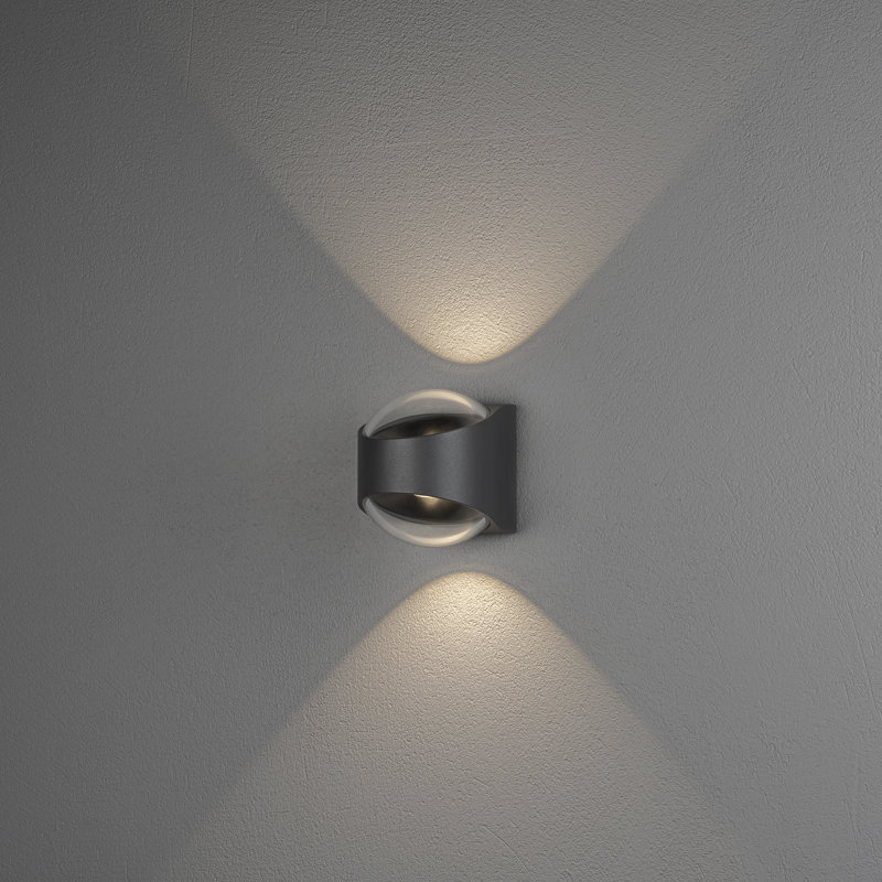 Integrated LED Outdoor Flush Wall Light, Anthracite