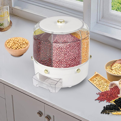 Chekesha 6-Grid Rotating Food Dispenser with Lid