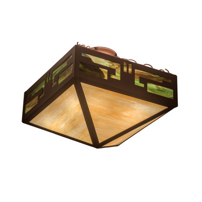 Rustic Lodge Glass Semi Flush Mount